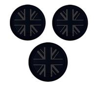 Cup Holder Mats for Mini Cooper R55 R56 R57-3 Pcs Silicone Anti-Slip Coasters with Protective Storage Case, Shockproof Design for Bumper Protection (Black Union Jack-(R55/R56/R57))