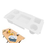 Cup Holder Organiser - 5 Compartment Storage Tray Multifunctional Waterproof Portable Adjustable for Cups Glasses Camping Outdoor Travel Picnic Office Home Garden Backyard