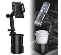 Cup Holder Phone Mount,2 in 1 Cup Holder Expander Cell Phone Holder Mount with Adjustable Extendable Arm,360° Rotation Car Tablet for 4-7" iPhone Smartphone and Most Bottles