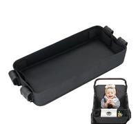 Cup Holder Tray - Waterproof Faux Leather Stroller Organizer, Mesh Pockets | Baby Stroller Tray with Cup Holders, Easy Clean Accessory for Kids Eating & Playing, Strollers Accessory Black