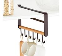 Cup Holder Under The Cupboard - Cup Holder Under The With 6 Hooks, Ladle, Storage , Hanger For Home, Kitchen, Restaurant, Cafe, Wardrobe, Spatula, Ladle,
