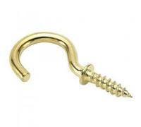 CUP HOOK 19MM TO SHOULDER TOTAL LENGTH 25MM BRASS PLATED EB PACK OF 50