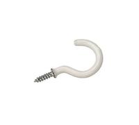 Cup Hook - Pvc Coated - White 25mm (1in.) (9 Pcs)