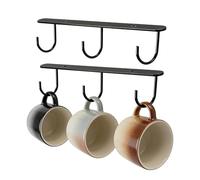 Cup Hooks for the Base Cabinet - Pack of 2 Stainless Steel with Space-Saving Design Cup Storage Hanging Rack for Kitchen Cabinet, Garage Area, Entrance Area and Studio