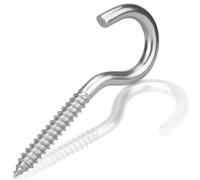 Cup Hooks Screws 70mm X 5.0mm ( Pack Of: 50 ) Ceiling Screw In Heavy Duty Wood Thread Steel Zinc Plated Diyuk