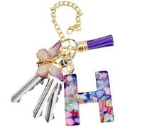 Cup Letter Charm - Letter Purse Charm With Butterfly And Tassel,Trendy Modern Backpack Pendant, Mug Initial Keychain For Girls School Work Gym Outdoor