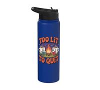 Cup Macots by a Campfire Literature Too Lit to Quit Reading Stainless Steel Insulated Water Bottle
