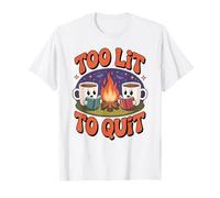 Cup Macots by a Campfire Literature Too Lit to Quit Reading T-Shirt