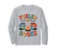 Cup Macots by a Campfire Reading Books Too Lit to Quit Long Sleeve T-Shirt