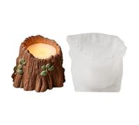 Cup Mold in Tree Stump Shape Flexible Silicone Casting Form 5.6 Cm / 2.20 in Tall for Wax and Plaster, Shelf Decor for Tables and Trays Cup Form Bark Texture Mold Handcraft Tealight