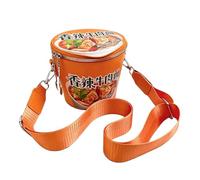 Cup Noodle Crossbody Bag,Novelty Bucket Purse,Cylinder Shoulder Bag, Blue, Red, Orange, Purple, One Size, Novelty, Streetwear, Cute, Cosplay