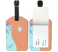 Cup of Coffee On Table Suitcase Tag, Pu Leather Baggage Tags with Privacy Protection Cover, Baggage Tag Bags Suitcase Labels Luggage Identifiers, Men Women Airport Essentials, Thank You Gift