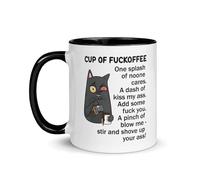 Cup of Fuckoffee Cat Mug Sarcastic Humour Rude Adult Gift for Friend Colleague Coffee Lover Love Hot Drinks Christmas Birthday Funny Secret Santa Men Tea Him Her
