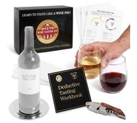 Cup of Kings Wine Tasting Kit - Learn to Taste Like a Wine Pro | Deductive Tasting Guide, Wine Tasting Place-Mat, Corkscrew, Wine Glasses, Bottle Coaster, and Napkin for Every Skill Level