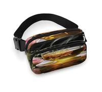 Cup Of Tea Fanny Pack Belt Bag with Adjustable Strap Fashion Waist Bag for Outdoor Sports Hiking, white, 20x13cm, Full Printed Waist Bag