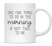 Cup One Fun Thing to Do in The Morning is Mugs Teacher 2 PCS | Durable Hot Chocolate Cups Lightweight Tea Cup Gamers Sibling