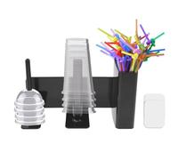 Cup Organizer for Slushies Machine, 3-in-1 Side-Mounted Holder for Cups, Lids & Straws, Cup Holder Lid Dispenser with Straw Storage Organizer, Save Space Slushie Machine Accessories