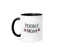 Cup Poodle Dog Mom - Doggie by Breed - Muddy Brown Paw Prints 330Ml Coffee Cups Classic Ceramic Drinkware for Café Women Latte