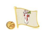 cup red white ice Golden Metal Flag Lapel Pin Badge