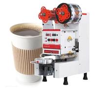 Cup Sealing Machine, 6S paper-plastic dual-purpose, 600-800 cups per hour, suitable for cups made of Pp/Pe/Pc materials, can switch between manual/automatic modes(White,110V)