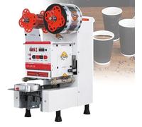 Cup Sealing Machine, 90/95mm electric, fully automatic paper plastic, 600-800 cups/hour commercial electric cup heat press(White,110V)