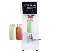 Cup Sealing Machine,Aluminum Lid, Commercial Automatic Capper with LED Display&Counter, Caliber 55mm, 15 Bottles/Min, Can Sealing Machine, Height Adjustable,White-220V