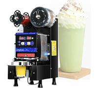 Cup Sealing Machine,Screen display electric cup sealer, desktop commercial paper cup sealer, plastic cup film sealer(Black,110V)