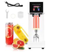 Cup Sealing Machine Tin Can Seamer Adjust Soda Can Sealer Machine,Automatic Can Sealing Machine Manual Rotary PET Bottle Can Filler Seamer, for Food Beverage (White-220V)