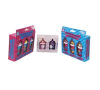 Cup Shaped Lip Balm Trio and Duo Set Assorted Flavoured Balms Novelty Gift Pack Moisturising Smooth Application Cute Travel Size Stocking Filler for Teens and Kids (Pack of 3 (all))