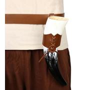 Cup Sleeve - PU Leather Retro Insulated Drink Holder,Portable Drinking Sleeve with Belt Attachment, Cosplay Props for Theatre Performance Theme Parties