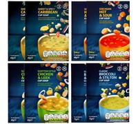 Cup Soup Bundle With Ainsley Broccoli and Stilton Cup Soup, Caribbean, Szechuan Hot & Sour and Scottish Chicken & Leek 60g Each (8 Pack Mixed Bundle)