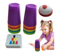 Cup Stacking Game - Interactive Kids Stacking Nesting Cups, Durable Lightweight Material, Colorful Fun Learning Set, Portable Quick Play Design, Engaging Toy for Hand-Eye Coordination and Developing F