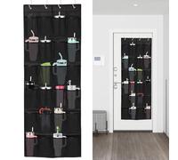 Cup Storage Organizer Compatible with Stanley, Large Capacity Hanging Door Water Bottle Holder for 24 Large Cups Foldable Tumbler Storage Kitchen Accessories for Yeti Owala Travel Mug