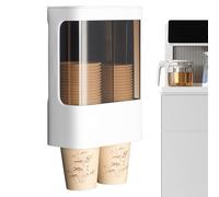 Cup Storage - Wall Mounted Double Dispenser, Space Saving Holder, Multi Size Cup Rack, Clear Display Design, Organised Beverage Station Setup Use, Perfect for Cafe Hotel Catering