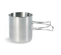 Tatonka Handle Mug 600 ml Set - Stainless Steel Mug Set Consisting of Cup and Lid - With Folding Handles and Volume Scale - Compatible with Nalgene Wide Neck 1L