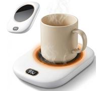 Cup Warmer, 3-Level Mug Heater Waterproof Cordless USB Electric Mug Warmer for Coffee, Tea, Milk, Water, White, Teacups