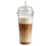 Cup with Straw,20oz Double Wall Insulated Clear Drinkware | Water Tumbler - for Coffee, Tea, Drinks, Home, Travel, Office, Kids, Adults
