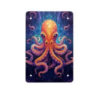 Cupattern Cool Octopus Print Colorful Graffiti Painting Animal Retro Poster Vintage Metal Tin Signs for Men Women Wall Art Decor for Home Bars Clubs Cafes Decoration