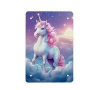 Cupattern Pink Auqa Unicorn Print Colorful Graffiti Painting Animal Retro Poster Vintage Metal Tin Signs for Men Women Wall Art Decor for Home Bars Clubs Cafes Decoration