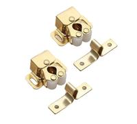 Cupboard Catches 12pcs Metal Low Foot Cabinet Wardrobe Door Buckle Dual Wheel Lock for Closet Kitchen Cabinet Latch(Gold)