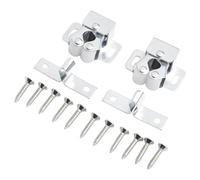 Cupboard Catches 12pcs Metal Low Foot Cabinet Wardrobe Door Buckle Dual Wheel Lock for Closet Kitchen Cabinet Latch(White zinc)