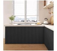 Cupboard Curtain Kitchen - Dustproof Blackout Waterproof Cafe Short Curtains with Self Adhesive Track, Under Sink/Counter Curtain, Kitchen Cabinet/Wardrobe/Washing Machine Curtains(Black,80x80cm)