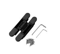 Cupboard Door Hinges 2 Pieces of Household Invisible Wooden Door Aluminum Alloy Swing Spring Hydraulic Buffer Adjustable Automatic Closing Hinge Matte Black 3.0 * 14.0Cm (Matte Black 2.5 * 15.0CM)