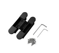Cupboard Door Hinges 2 Pieces of Household Invisible Wooden Door Aluminum Alloy Swing Spring Hydraulic Buffer Adjustable Automatic Closing Hinge Matte Black 3.0 * 14.0Cm (Matte Black 3.0 * 14.0CM)