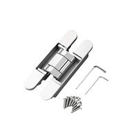 Cupboard Door Hinges 2 Pieces of Household Invisible Wooden Door Aluminum Alloy Swing Spring Hydraulic Buffer Adjustable Automatic Closing Hinge Matte Black 3.0 * 14.0Cm (Frosted Silver 2.8 * 17.7CM)
