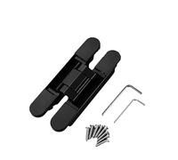 Cupboard Door Hinges 2 Pieces of Household Invisible Wooden Door Aluminum Alloy Swing Spring Hydraulic Buffer Adjustable Automatic Closing Hinge Matte Black 3.0 * 14.0Cm (Matte Black 2.8 * 17.7CM)