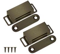 Cupboard Door Magnets Jiayi 2 Pack Bronze Wardrobe Magnetic Cupboard Door Catches Stainless Steel Small Cabinet Door Magnetic Latches for Kitchen Wardrobe Magnets Door Closers Magnet Closure