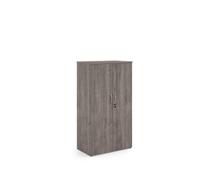 Cupboard | Double Door 3 Shelves 1440mm High | Wooden | Grey Oak| Universal R1440DGO