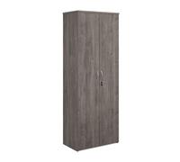 Cupboard | Double Door 5 Shelves 2140mm High | Wooden | Grey Oak | Universal R2140DGO