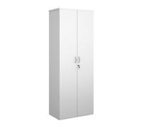 Cupboard | Double Door 5 Shelves 2140mm High | Wooden | White | Universal R2140DWH